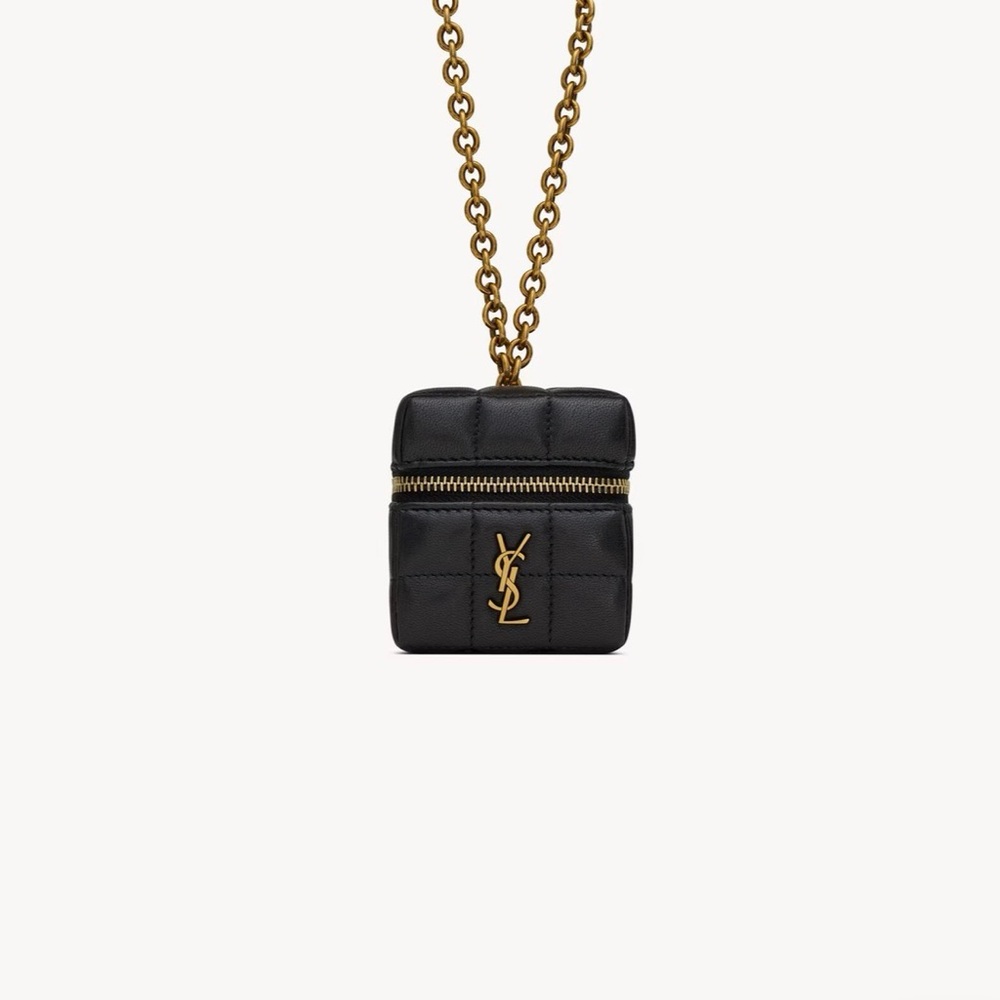 New Saint Laurent CASSANDRE MATELASSÉ CARRÉ MINI CUBE ON CHAIN IN LAMBSKIN